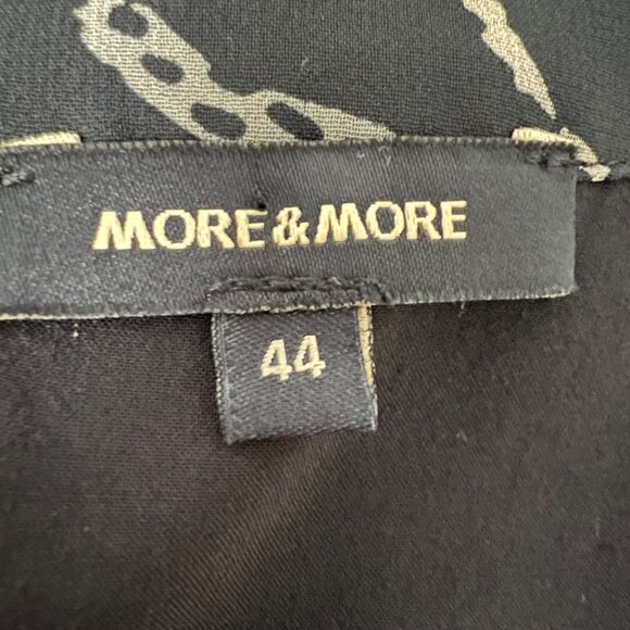 More & More Womens Palm Print Sleeveless Chiffon Dress Black Tan size 16 - Picture 8 of 12